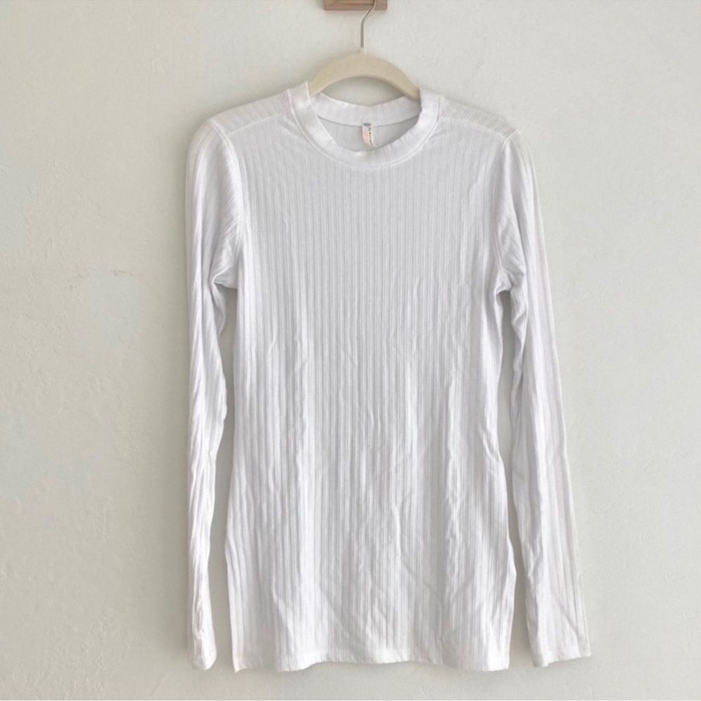 FREE PEOPLE Blissed Out Long Sleeve Top — Small — Arctic White — NEW - Picture 6 of 7